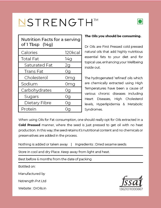 Cold Pressed Sesame Oil